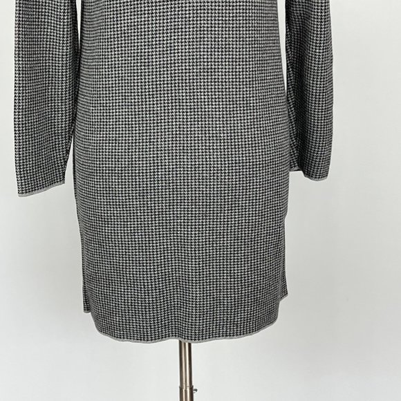 J Jill Houndstooth Sweater Dress Gray Knit Long Sleeve size Small - Picture 11 of 15
